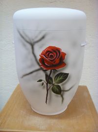 Urne Handbemalt Rose